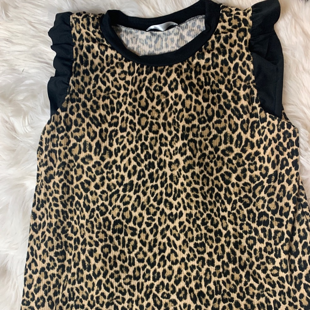 NWT Leopard Print Ruffle Tank - Picture 7 of 8